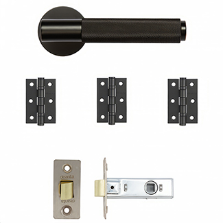 Deanta Sparta Latch Door Handle Pack - Matt Black