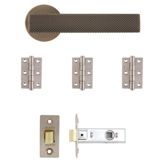Deanta Olympia Latch Door Handle Pack - Matt Antique Brass