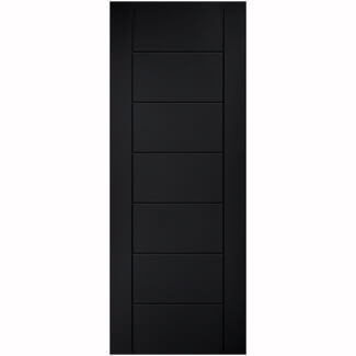 LPD Linear Laminate Internal Fire Door with 7 Panel - Prefinished Black