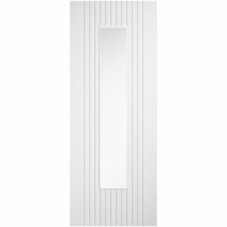 LPD Sydney Laminate Internal Door with 11 Panel and 1 Clear Glazed Light - Prefinished White