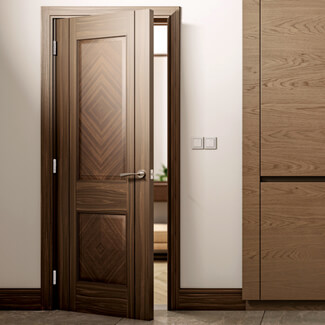 Deanta Kensington Internal Fire Door with 2 Panel - Prefinished Walnut