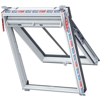 Keylite Manual Conservation Top Hung Roof Window - Triple Glazed - Polar White PVC