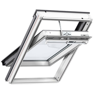Velux Electric Centre Pivot Roof Window - 70 Double Glazed - White Painted Pine