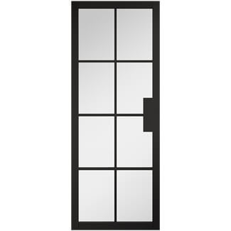 LPD Malvern Internal Door with 8 Clear Glazed Light - Prefinished Black