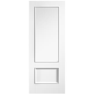 LPD Murcia Internal Door with 1 Panel and 1 Clear Glazed Light - White Primed