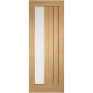 LPD Mexicano Internal Offset Door with 3 Panel and 1 Clear Glazed Light - Prefinished Oak