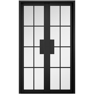LPD Malvern W4 Internal Room Divider Door Set with 16-Light - Prefinished Black