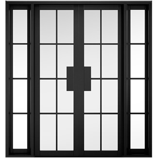 LPD Malvern W6 Internal Room Divider Door Set with 24 Light - Prefinished Black