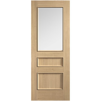 LPD Toledo Internal Door with 2 Panel and 1 Clear Glazed Light - Prefinished Oak