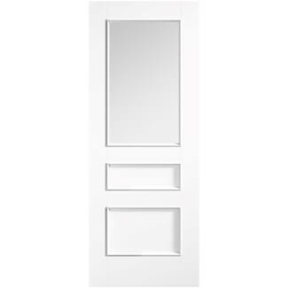 LPD Toledo Internal Door with 2 Panel and 1 Clear Glazed Light - White Primed