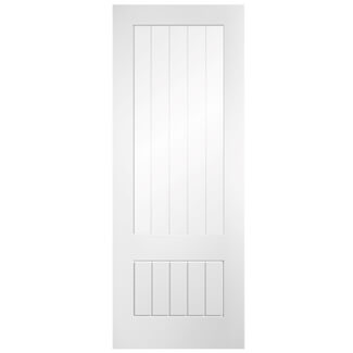 LPD Melbourne Internal Door with 5 Panel and 1 Clear Glazed Light - White Primed