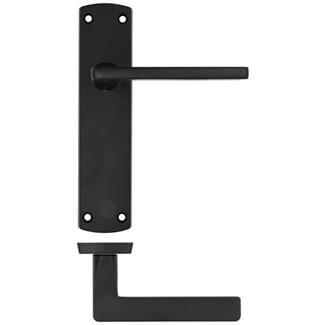 LPD Chester Matt Black Door Handle Pack - 125 W x 170mm H