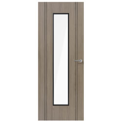 LPD Monaco Laminate Internal Door with 1 Clear Glazed Light - Prefinished Light Grey