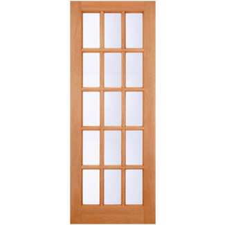 LPD SA Mortice & Tenon External Door with 15 Clear Double Glazed Light - Unfinished Hardwood