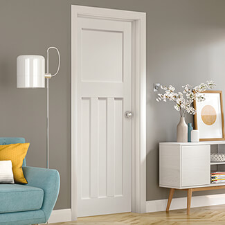 XL Joinery DX 4-Panels Internal White Primed Fire Door