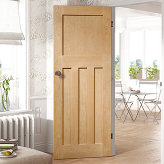 XL Joinery DX Un-Finished Oak 4-Panels Internal Door
