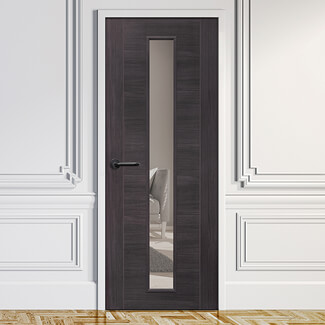 XL Joinery Forli Laminate Internal Door with 1 Clear Glazed Light - Umber Grey
