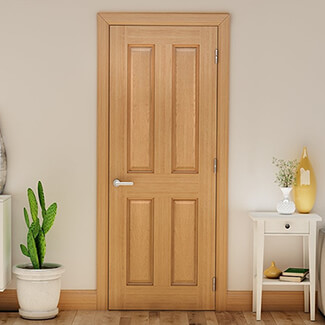 Deanta Bury Internal Fire Door with 4 Panel - Prefinished Oak