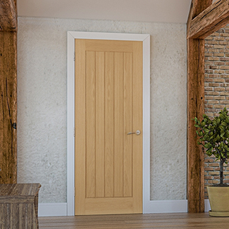 Deanta Ely Internal Fire Door with 1 Panel - Unfinished Oak