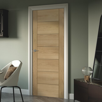 XL Joinery Palermo Essential Pre-Finished Oak 7-Panels Internal Fire Door
