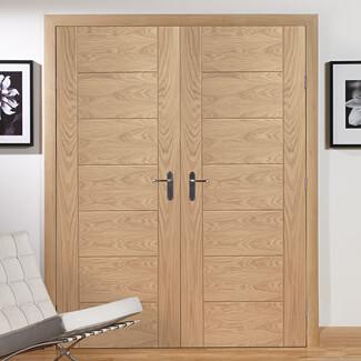 XL Joinery Palermo Un-Finished Oak 14-Panels Internal Door Pair