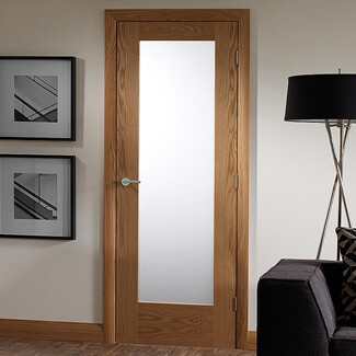 XL Joinery Pattern 10 Internal Door with 1 Obscure Glazed Light - Prefinished Oak