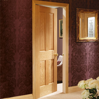 XL Joinery Victorian Internal Fire Door with 4 Panel - Unfinished Oak