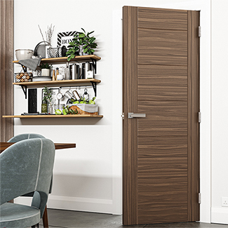 Deanta Seville Internal Fire Door with 7 Panel - Prefinished Walnut