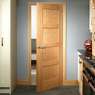 XL Joinery Shaker Un-Finished Oak 4-Panels Internal Fire Door