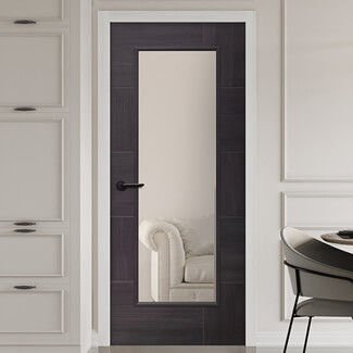 XL Joinery Ravenna Laminate Internal Door with 1 Clear Glazed Light - Umber Grey