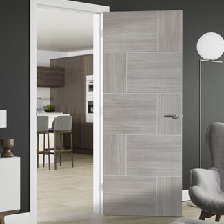 XL Joinery Ravenna White Grey Laminate 10-panels Internal Door