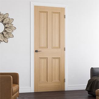Deanta Kingston Internal Fire Door with 4 Panel - Unfinished Oak