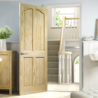 XL Joinery Rio Un-Finished Clear Pine 4-Panels Internal Door