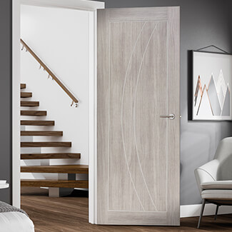 XL Joinery Salerno Laminate Internal Door with 3 Panel - White Grey