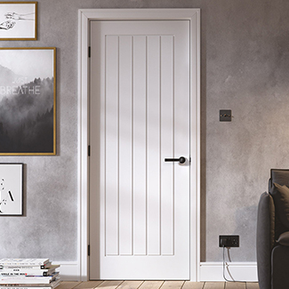 LPD Mexicano Internal Door with 1 Panel - White Primed
