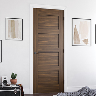 Deanta Coventry Internal Fire Door with 4 Panel - Prefinished Walnut