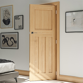 Deanta Cambridge Internal Door with 4 Panel - Unfinished Oak