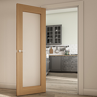 Deanta Walden Internal Door with 1 Obscure Glazed Light - Unfinished Oak