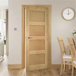 Deanta Coventry Internal Fire Door with 4 Panel - Unfinished Oak