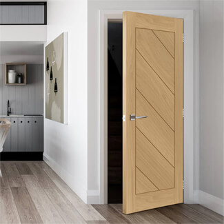 Deanta Torino Internal Fire Door with 6 Panel - Prefinished Oak