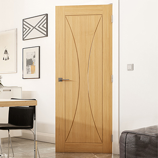 Deanta Sorrento Internal Door with 3 Panel - Prefinished Oak