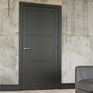Deanta Camden Internal Door with 3 Panel - Prefinished Black