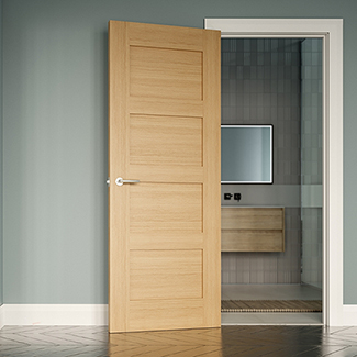 Deanta Coventry Internal Door with 4 Panel - Unfinished Oak