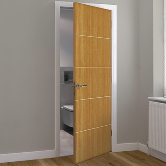 JB Kind Tate Internal Fire Door with 5 Panel - Prefinished Oak