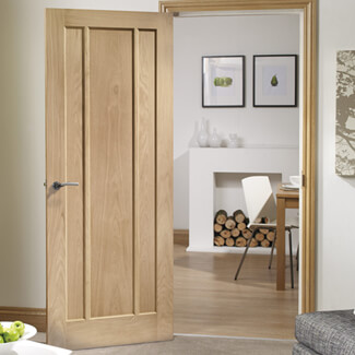 XL Joinery Worcester Un-Finished Oak 3-Panels Internal Fire Door