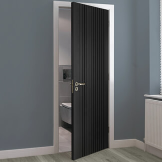 JB Kind Aria Flutted Internal Fire Door - Black Laminate