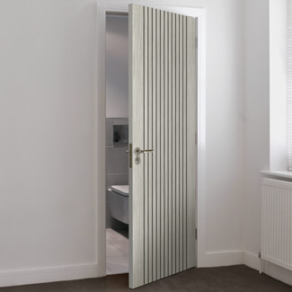 JB Kind Aria Flutted Internal Door - Light Grey Laminate