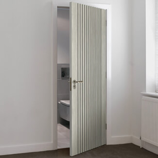 JB Kind Aria Flutted Internal Fire Door - Light Grey Laminate