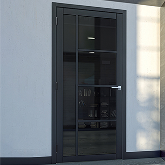 Deanta Brixton Internal Door with 5 Tinted Glazed Light - Prefinished Black