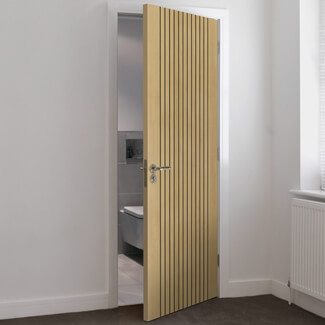JB Kind Aria Flutted Internal Fire Door - Prefinished Oak Laminate